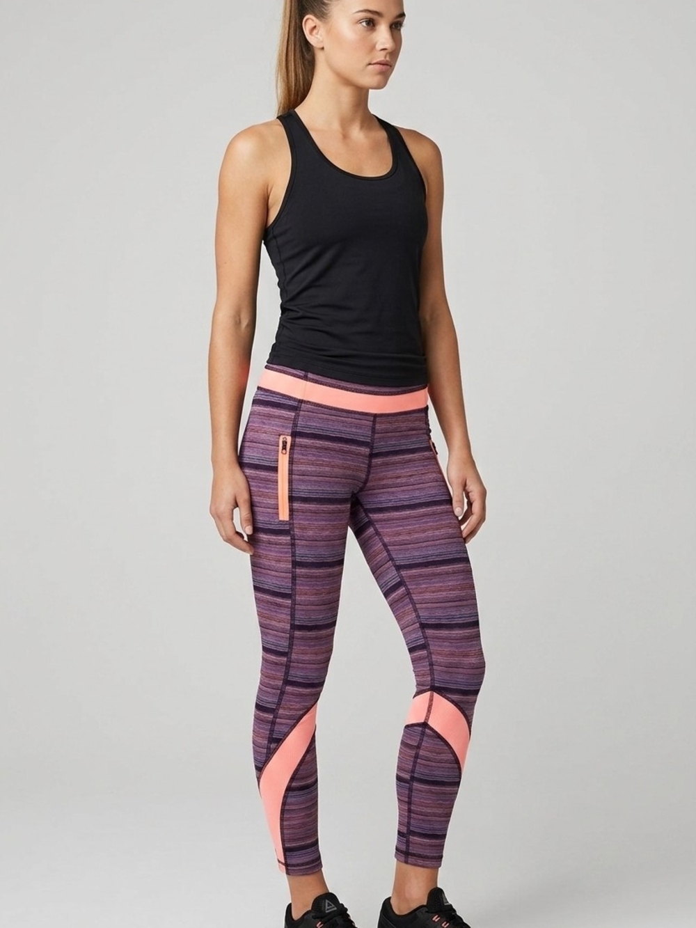 Lululemon Inspire Tight II Leggings Space Dye Twist Naval Blue Size 8